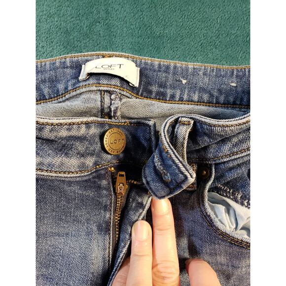 Loft Jeans Size 4 Womens Blue Stretch Pants Ladies Denim Mid Rise Curvy Skinny - Picture 6 of 13